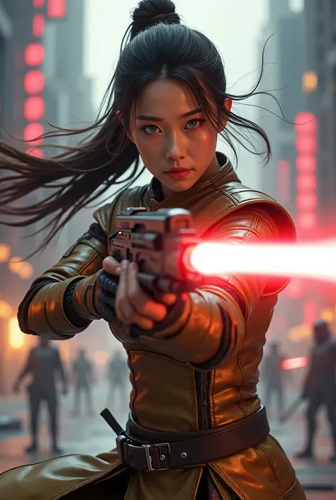 (masterpiece, better quality, Beleza, Best Proportion, best shadows,best-illustration, paper size,1080×2400 pixels, detailed face, cores pastel)  star wars theme.
Ultra HD, Chinese Female Kung Fu, korean Beleza like tae yon, face fully visible, shooting po...