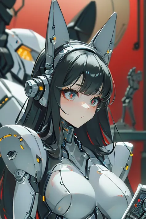 (masterpiece),(Highest quality),(Super detailed),(Best illustrations),(Best Shadow),(Absurd),(Detailed Background),(so beautiful), 16K, 8K, 4K,(Best Shadow),robotization,woman ,big bust,Robot Joint ,Metal skin,Black robot Suit,long hair,a black robot suit ...