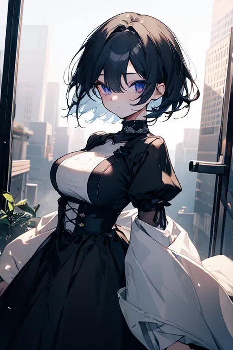 Dark Doll、Short Hair、Ample breasts、Long eyelashes、Long skirt