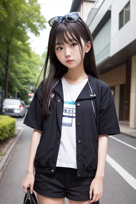 masterpiece, 8k, , Japanese Girls, RAW Photos, Absurd, 受賞ポートレート笑face, 笑face, Alone, Uniform, Summer Clothes Idol&#39;face, violet, Gardenia, Delicate girl, Long black hair, Dark Eyes, Upper body digital SLR, Observe the audience, Frank, Sophisticated, Like...