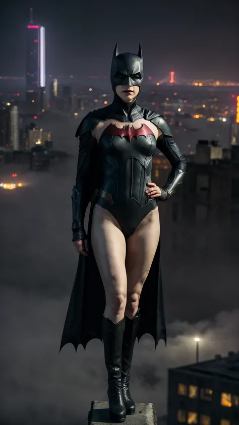 ((masterpiece, Highest quality, High resolution, Realistic, to be born, 16k wallpaper)),a 20s very beautiful face batwoman wearing batwoman (batwoman suit),(attractive thighs),(gothic makeup),Glamorous body goddess, Very hot and sexy,(( natural pose:1.5)),...