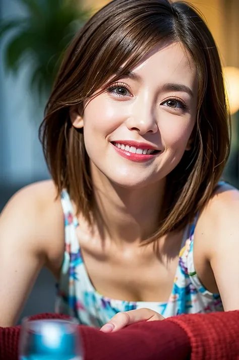 (Realistic, 超Realistic:1.4), 16K HDR, High resolution,(Wine Glasses),(Wine bottle),(Champagne glasses),Happy smile、short hair,The best smile、Japanese actress,so beautiful(It looks like the real thing),Cocktail Dresses、red wine、White Wine、Sparkling wine、Sli...