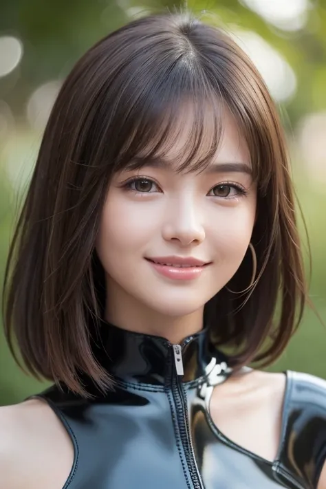 ((Best Quality, Realistic, 8k, High resolution)), Face close-up、One girl, (Skin Dentition), (Professional Lighting), ( (short hair:1), ((looking at viewer:1.5)), Perfect Proportions, (bokeh), Calves are plump and muscular, Bending Geometry, Very detailed s...