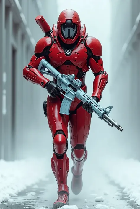 Blood reven x suit character walking with m416 glacier skin gun