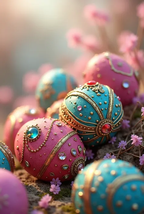 Colorful treasures in eggs，Precious Treasure，Cute atmosphere，Top quality art，High-definition, detailed depiction．