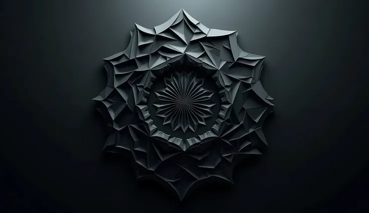 low poly fractal, dark, symmetrical, wallpaper, 
