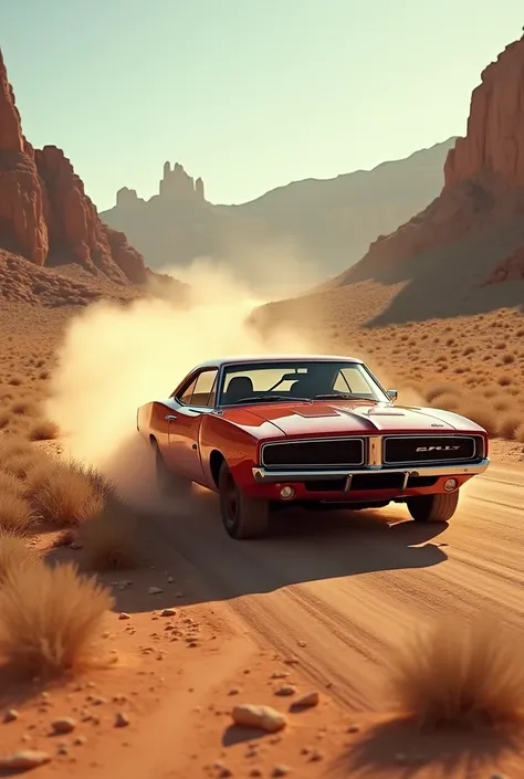 Dodge charger rt in desert side road