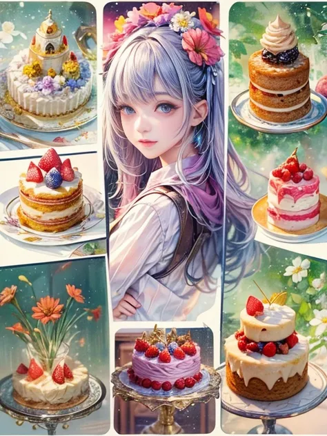 Creative and adorable images，Dream Girlfriend, Dream Lover、Think of us as your partner for life，((She is a simple and hardworking girl from a cake shop.，She has cake，A warm and welcoming smile，Embody the role of a warm and generous saleswoman))。This artist...