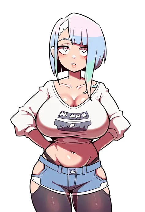 My name is Lucy., I am a white girl test ,Has light blue hair, I am 138 cm tall,Weight 34 kg. My chest is 160 cm, My waist is 20 cm,Hips 60cm. Has huge breasts and is 160cm tall