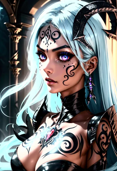 beautiful digital artwork, beautiful digital art, detailed gorgeous face, 10k high quality detailed art, very beautiful digital art, digital art. highly detailed, beautiful detailed body, Create a hyper detailed photograph of a perfectly simetrical tattooe...