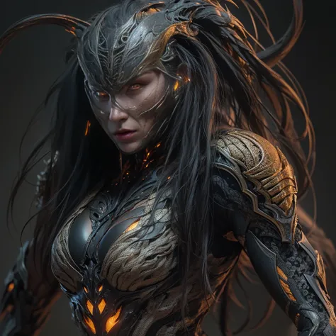 1 female alien, the predator, (extremely beautiful:1.2), (intense look:1.4), (predator:1.1), long dark claws, (not fit for work:...