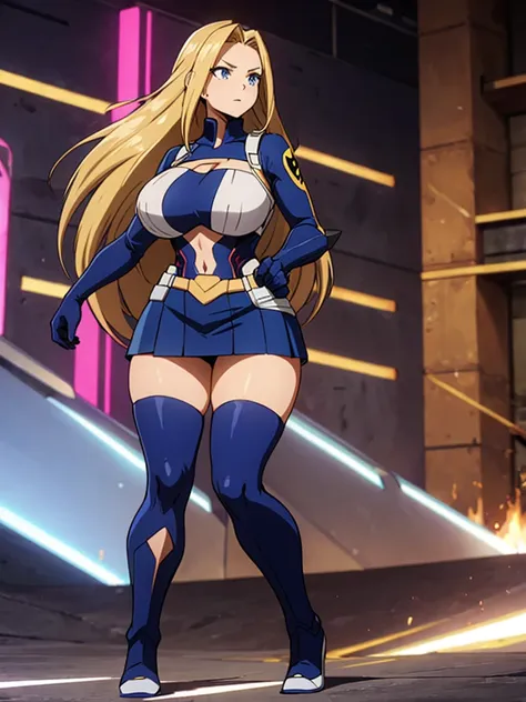 species, long hair, big breasts, short skirt, as a superhero, wide hips, thin waist,