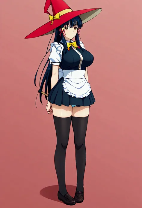 Rekagari ayaka,(Witch craft works),(Size of the Bust 93 cm (37) Waist 58 cm (23) Hips 90 cm (35) Bra size 37 G),(Full Body Portrait),(Wearing),+,(dressed as a maid, and maid clothes and super revealing on the back, I lowered the short skirt a lot, showing ...