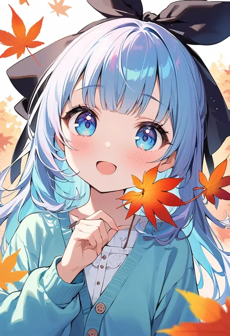 masterpiece, best quality, extremely detailed, (illustration, official art:1.1), 1 girl ,, ,(((( light blue long hair)))),light blue hair, ((iridescent hair, colorful hair, half blue and half pink hair: 1.2)),, long hair ((blush)) , cute face, big eyes, ma...