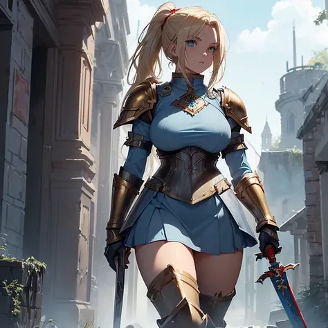 Masterpiece, high quality, HD, high resolution, best quality, solo character, best quality, front view, “Warhammer 40K aesthetic”.
{{(A 40-years-old beautiful blonde woman:(bleeding. body dirty with blood. fair skin. blue eyes. blonde golden long hair tied...