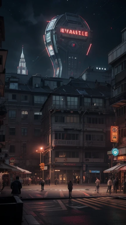 futuristic city, cyberpunk, violence, decadence, futuristic society, Viral 80s anime cyberpunk city wallpaper in 4K quality, in the style of digital illustration inspired by guweiz, featuring urbane buildings, featuring brutalist arquitecture, estrange mon...