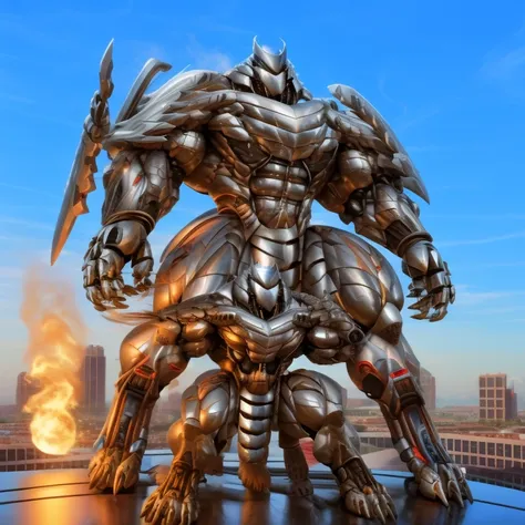 (masterpiece. official art. 8k. best quality. detailed full body. full body.)

(situation 1 : dominating Silver Samurai. Silver Samurai is over 1000 meters long. focus GIANT mechanical Muscular Silver Samurai is trampling the city. Looking down. macro. sto...