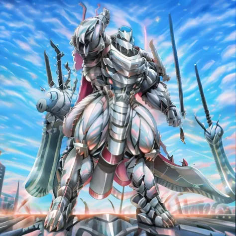 - Silver Samurai
- masterpiece. official art. 8k. best quality. detailed full body. full body.

- dominating Silver Samurai. Silver Samurai is over 1000 meters long. focus GIANT mechanical Muscular Silver Samurai is trampling the city. Looking down. macro....