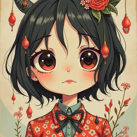 Illustration, Artwork, by Gekidan inu curry, Extensive use of collage techniques, Based on cute designs and characters, the images expressions are fantastical and eerie.