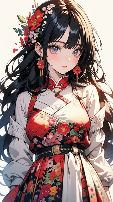 Anime-style girl with long hair and flowers, Cute anime waifu in a nice dress, Beautiful Anime Girls, Cute and detailed digital art, Beautiful anime portraits, pixiv artstationのguweiz, Gweiz-style artwork, Guweiz on ArtStation Pixiv, Detailed digital anime...