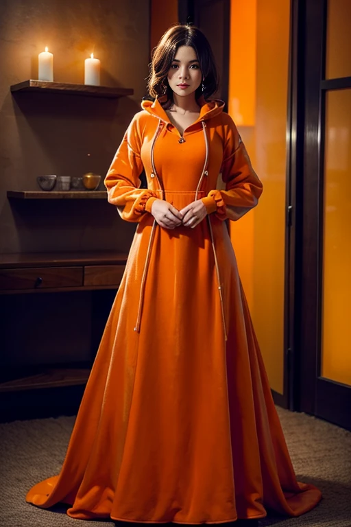 (((Orange fleece evening dress))) , ((((I&#39;m Marrero.)))) , (((ใหญ่andเต็มอึ๋ม, Wide hips, Big breasts, thin waist, Sixteen years old)))     jewely&Hair necklace, Cute face, Thin eyebrows, ใบหน้าที่งดงามandสมบูรณ์แบบที่สุด, Your eyes are very beautiful....