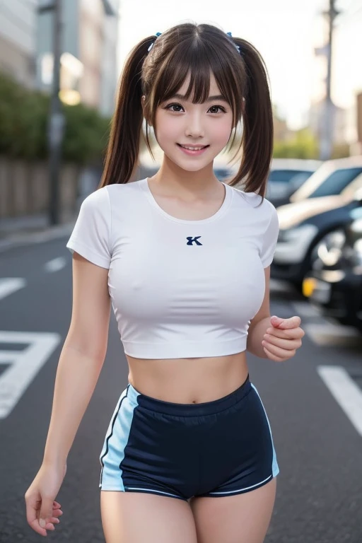 (masterpiece:1.3), (8k, Realistic, RAW Photos, Please redeem:1.2), (Alone), (single), (cute:1.3), (Very beautiful Japanese), cute smile, Red cheeks, (Detailed skin: 1.2), Realistic anime girl rendering, Realistic anime 3D style, Beautiful brown hair, Twin ...