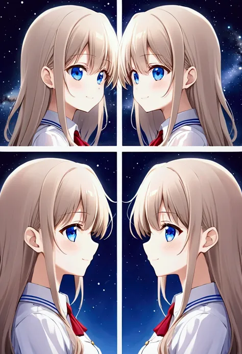 three of her. mirroring clone tomori nao. three of tomori nao. anime girls charlotte tomori nao. ,long light brown hair,to becom...