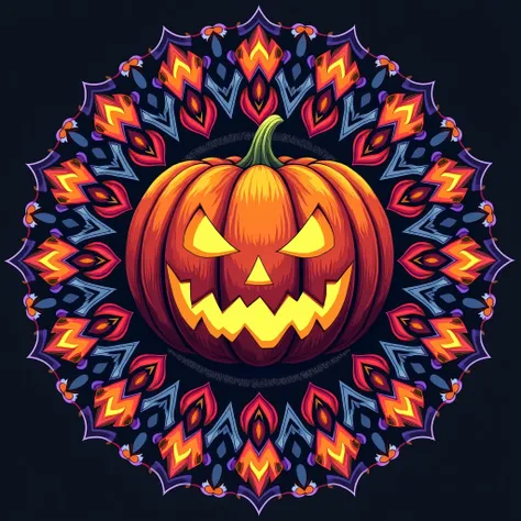 halloween pumpking vector mandala, t-shirt design
