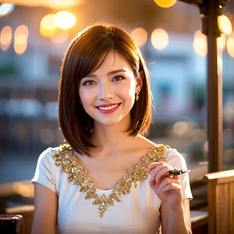 (Realistic, 超Realistic:1.4), 16K HDR, High resolution,(Wine Glasses),(Wine bottle),(Champagne glasses),Happy smile、short hair,The best smile、Japanese actress,so beautiful(It looks like the real thing),Cocktail Dresses、red wine、White Wine、Sparkling wine、Sli...