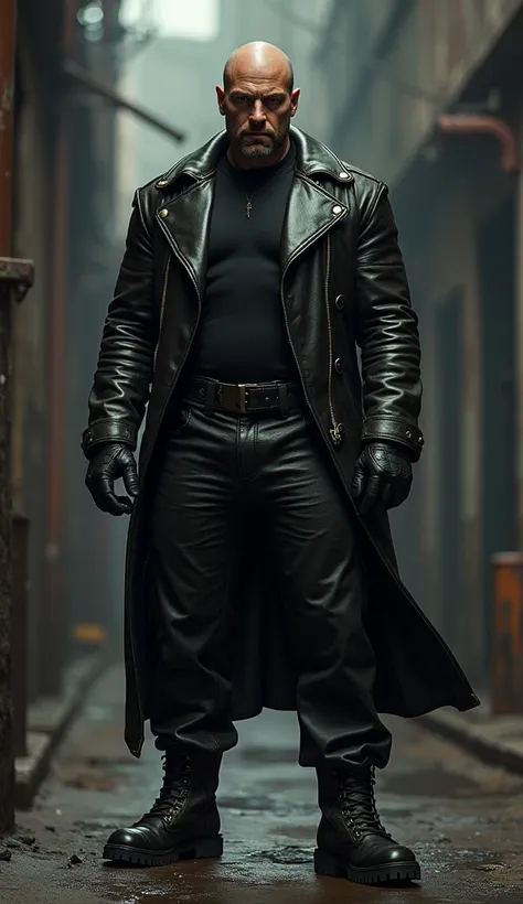 Guy in full Leather with Leather Gloves and Leather Boots 