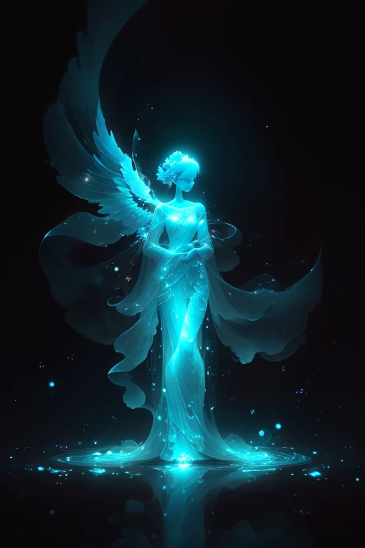 Imagine a glass female angel, Her delicate figure is sculpted like a work of art, Crying in the Starry Sky. The blue night enveloped her, Casting a melancholic glow on her ethereal figure. Her glass Body Glows with bright blue hues, Every line and curve is...