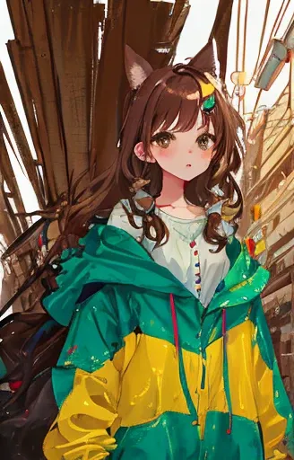 ((best quality)), ((masterpiece)), (detailed), 1girl, light brown eyes, lighe brown hair, Kemomimi