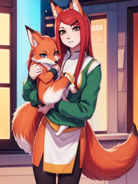 Kushina Female fox human standing stylish,Very beautiful  tiktok video, talking , very cute features, cute features, 8 k ultra realistic, live footage, iphone video, live, real footage, trending on artstatoon, 