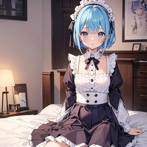 rezero, rem, close range, maid, eureka, japanimation, solo, schoo uniform, my room