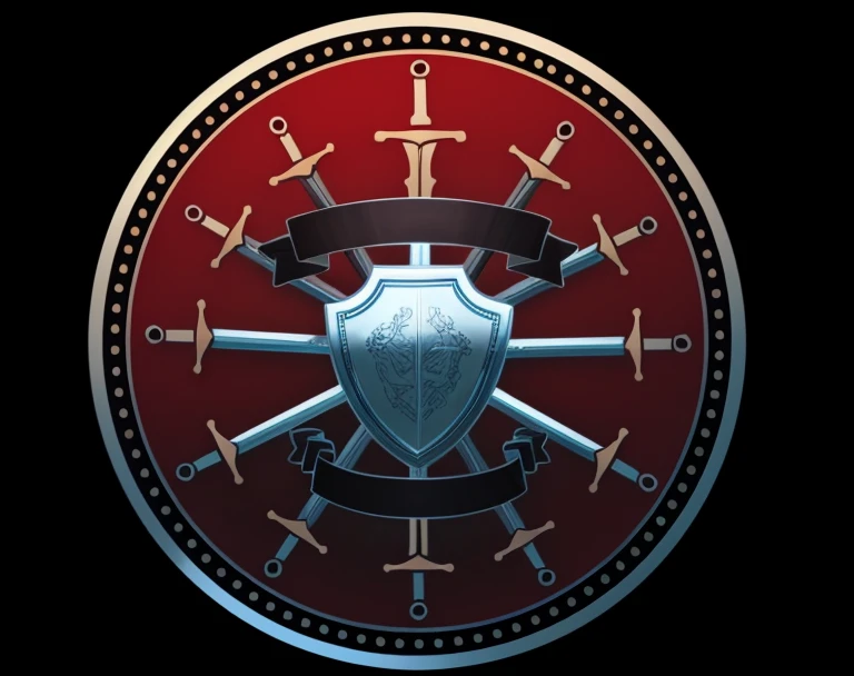 Shield with 12 swords forming a circle. 