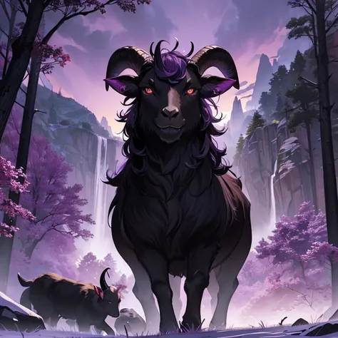 Masterpiece, high fantasy, evil artwork, epic and horrible, HD, high quality, best quality, solo character creature alone. Animal artwork. Evil animal creature. Full view.
{{(A male black goat of darkness:(appearance: animal dark goat body. Red goat-like e...