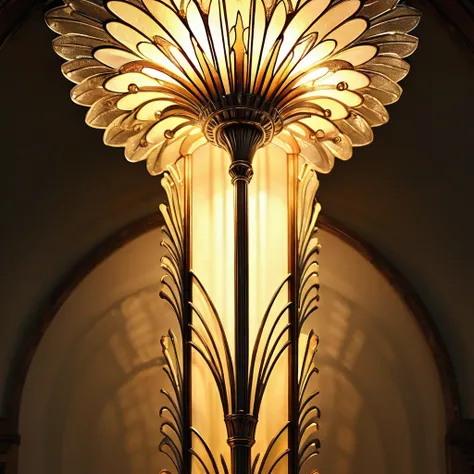 Art Deco Glowing Light, Drop Shadow, 