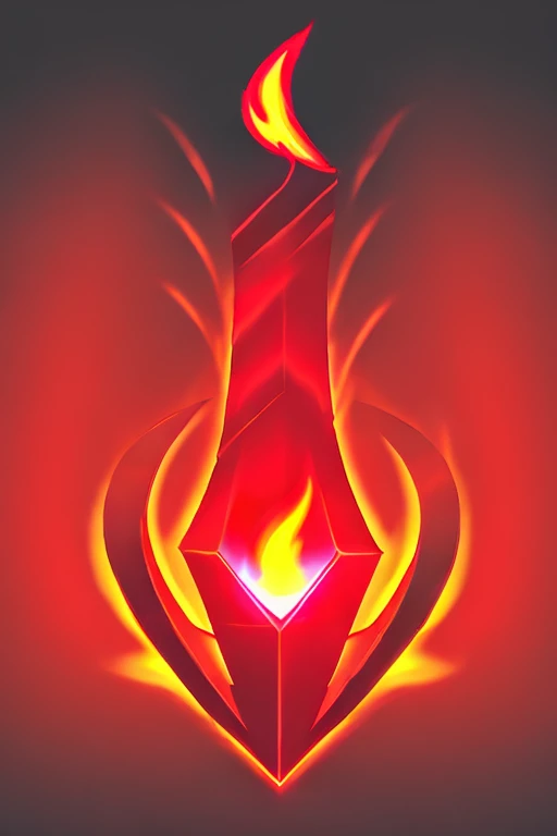 fire element with red blur and light blue shadows logo  icon