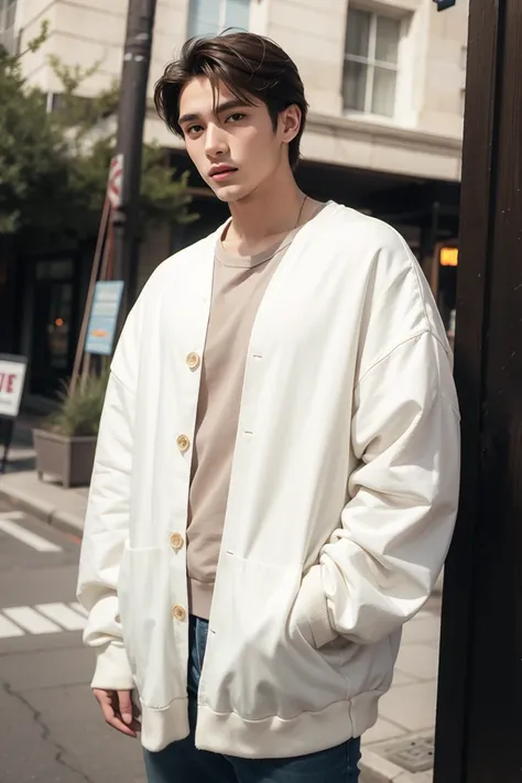 handsome men ,oversized clothes  ,outdoor