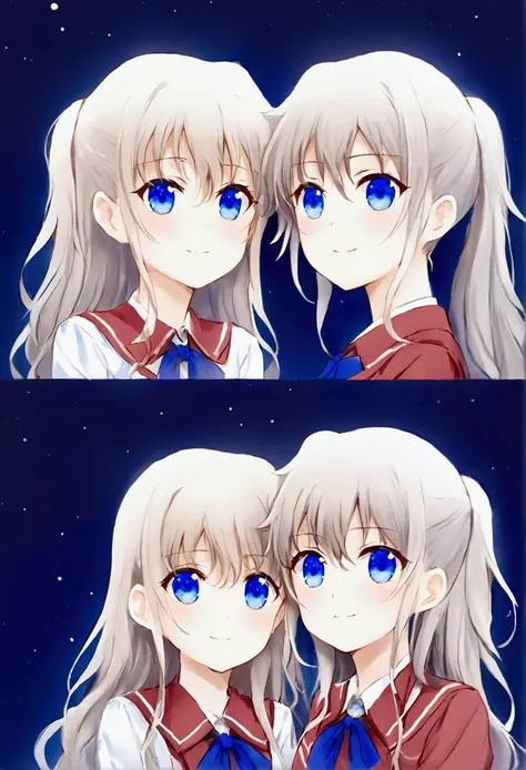 three of her. mirroring clone tomori nao. three of tomori nao. anime girls charlotte tomori nao. ,long light brown hair,to becom...