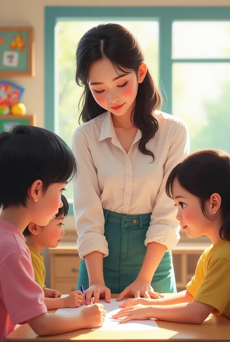 A teenage Korean hottie working as a nursery teacher in Japan