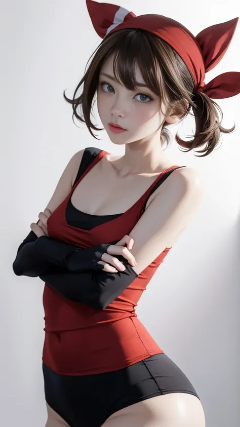 Super beautiful shining eyes、(((realisitic)))a picture, ​masterpiece, top-quality, 1girl in, a slender waist, top-quality, pale-skinned, Black background, (Face and eye details:1.1), Unique, red blush, ((full of shyness)), extremely delicate and beautiful ...