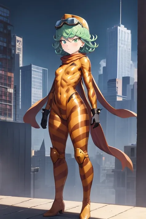 masterpiece, best quality, ultra detailed, illustration, lighting epic, cinematic composition, 1 girl, tatsumaki, short hair, gr...