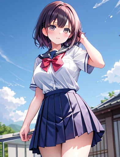 masterpiece, One girl, Shina Mahiru, school uniform,Large Breasts、