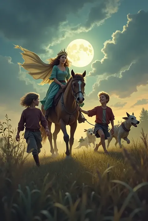 Once upon a time there were two boys in a distant field who were collecting wood during the day and weapons to defend themselves., As the afternoon passed and it became night, a princess arrived on her horse. She had to deliver some medicine to her son who...