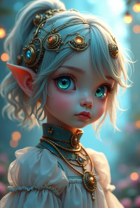 a surreal steampunk anime dreamlike child in a fantasy rpg scenario, detailed face with beautiful eyes, detailed lips, long eyelashes, intricate mechanical gears, glowing ethereal lights, pastel colors, cinematic lighting, fantasy landscape, (best quality,...