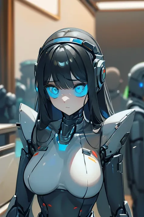 (masterpiece),(Highest quality),(Super detailed),(Best illustrations),(Best Shadow),(Absurd),(Detailed Background),(so beautiful), 16K, 8K, 4K,(Best Shadow),robotization,woman ,big bust,Robot Joint ,Metal skin,Black robot Suit,long hair,a black robot suit ...