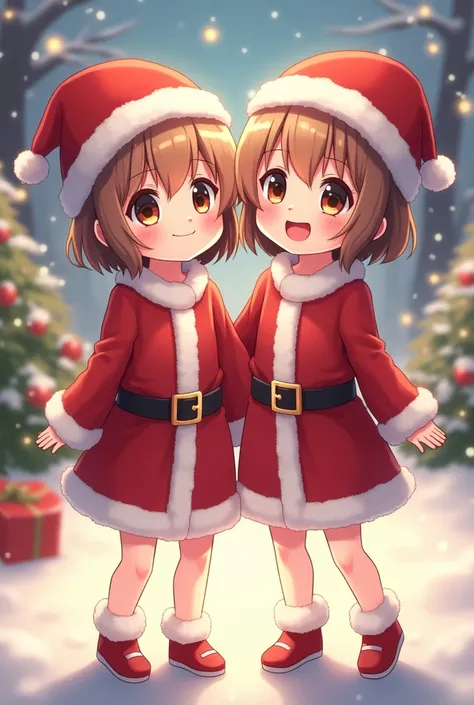 Anime is my daughter　Santa costume　twins
