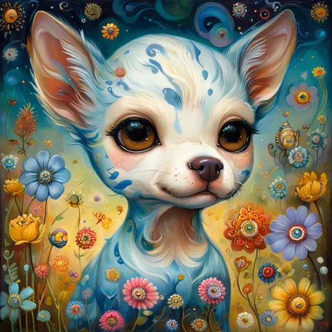 masterpiece,best quality,illustration,style of jeremiah ketner, zodiac dog