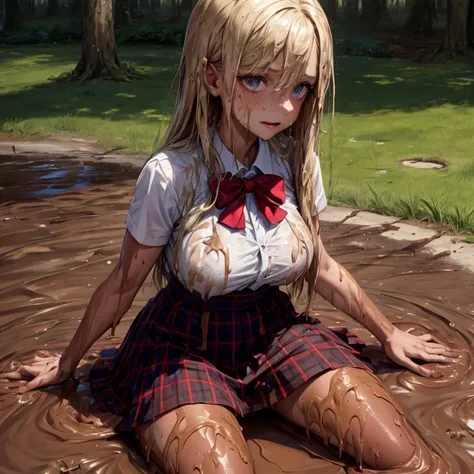 she drowned in a puddle of mud. , she lying in mud , she is coated head to toe in slimy gooey mud ,  soak in water mud , muddy f...